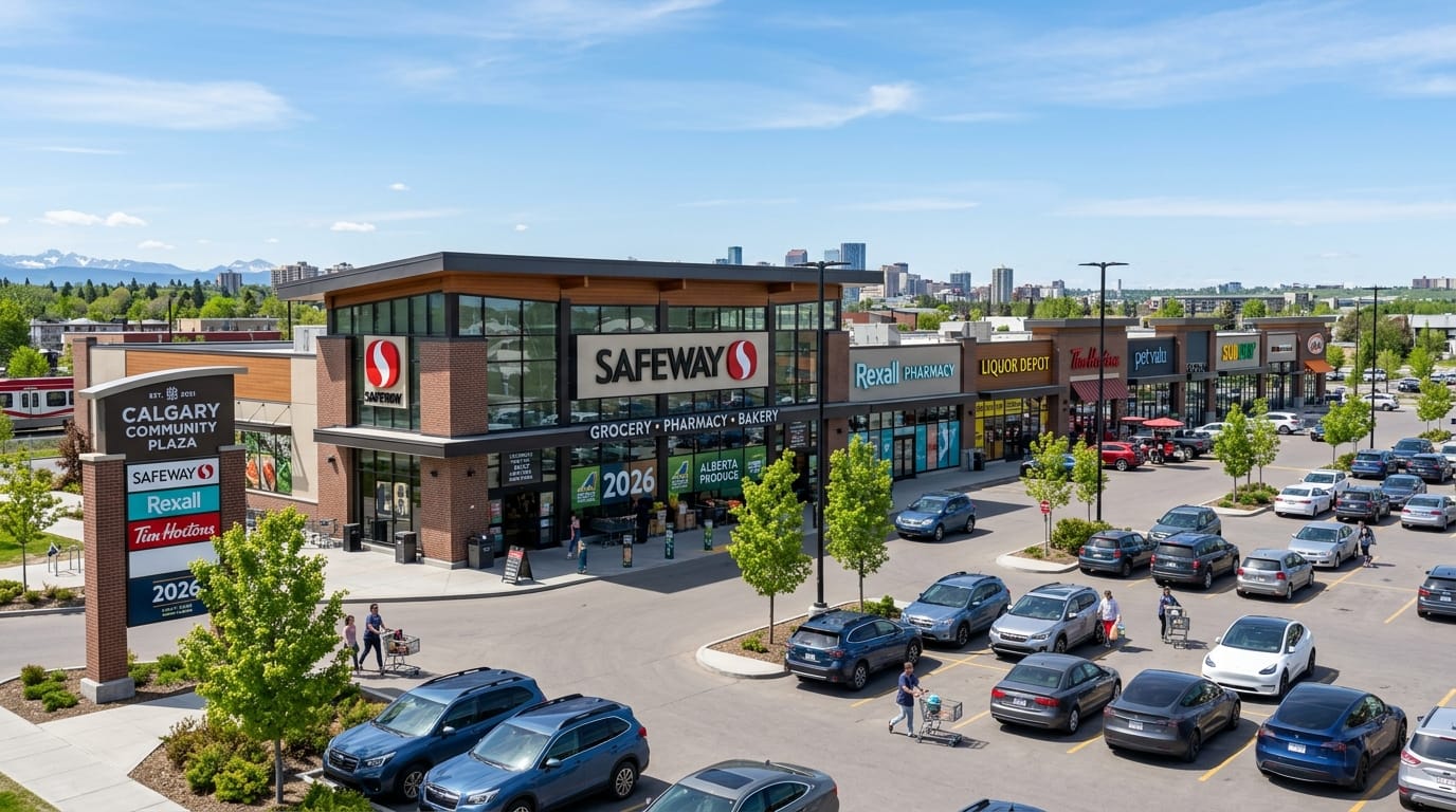 Calgary strip mall with grocery anchor 2026